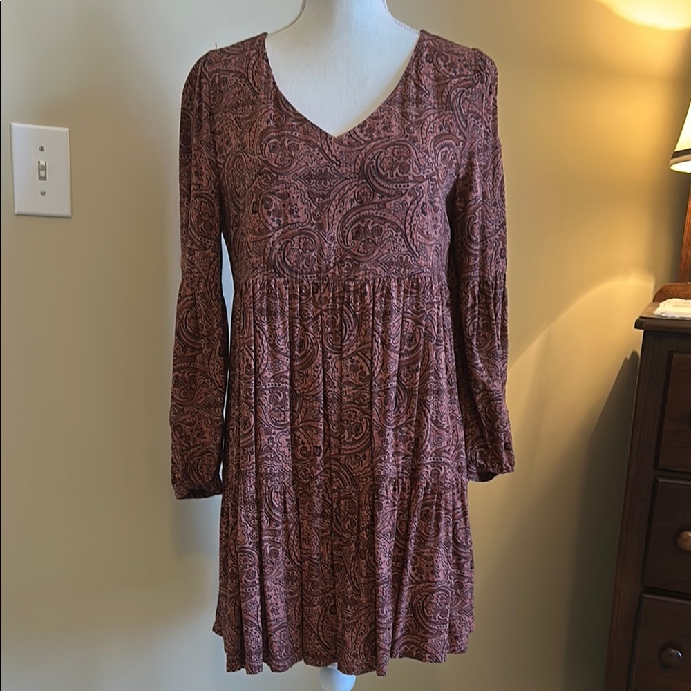 Pink V-Neck Bishop Sleeve Sundress